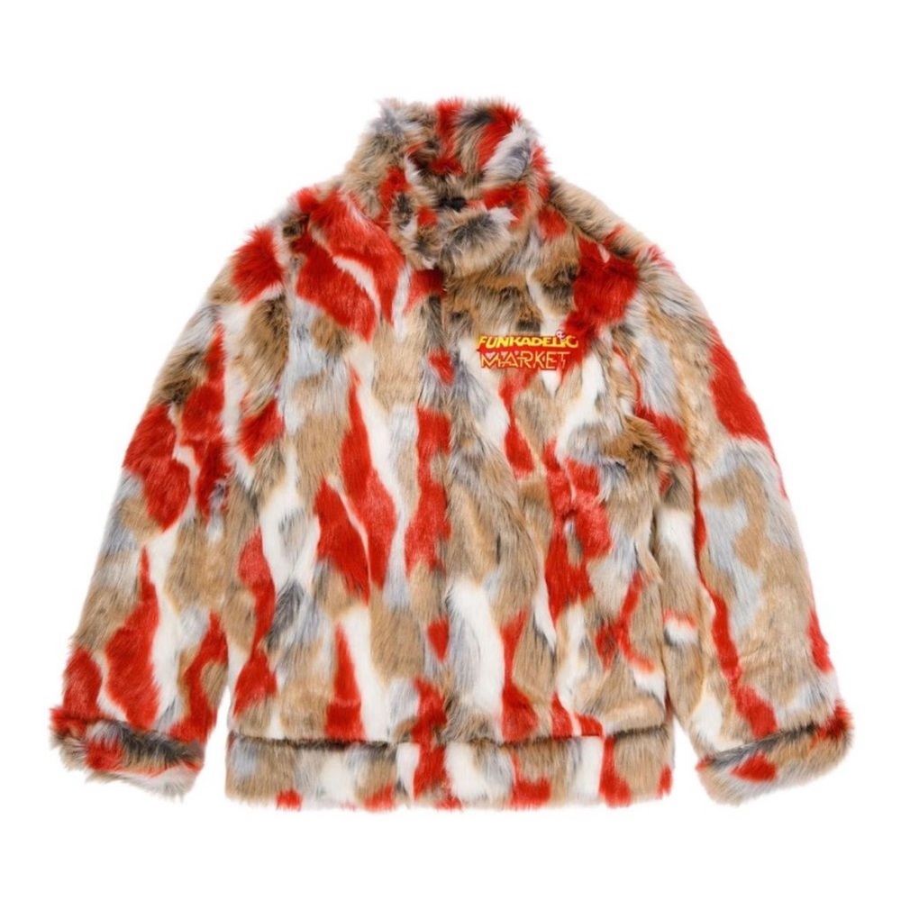 Funkadelic Chinatown Market collaboration fuzzy coat NWT + rare tour shirt